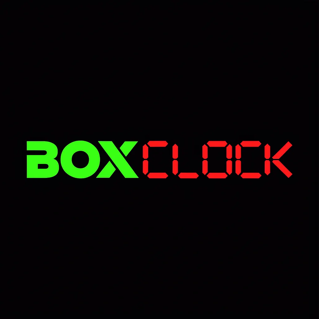 A logo wordmark of BoxClock